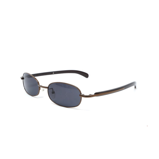 //Style T30// Vintage 90s Small Size Narrow Wraparound Sunglasses - Bronze