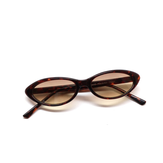 //Style 19// Vintage Small Size Benatar Triangle Sunglasses - Brown