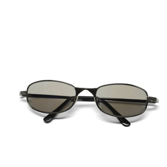 //Style 971// Vintage 90s Wire Oval Iridescent Lens Sunglasses - Chrome