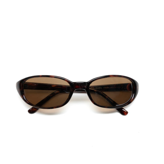 //Style 23// Deadstock Vintage 90s Oval Frame Sunglasses - Tortoise Brown