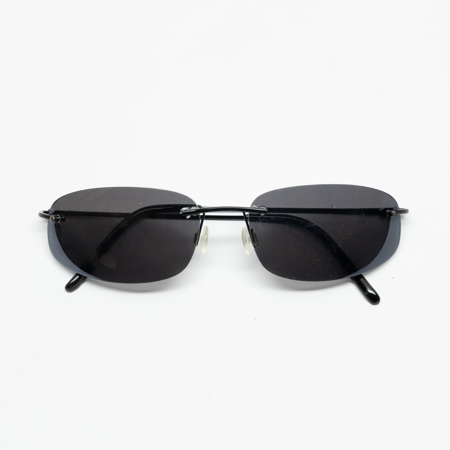 //Style 3809/// Deluxe Vintage Y2k Rimless Black Frame Sunglasses - Grey