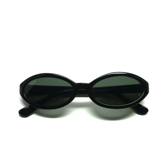 //Style 41// Deluxe Vintage 90s Deadstock High Quality Oval Sunglasses - Black