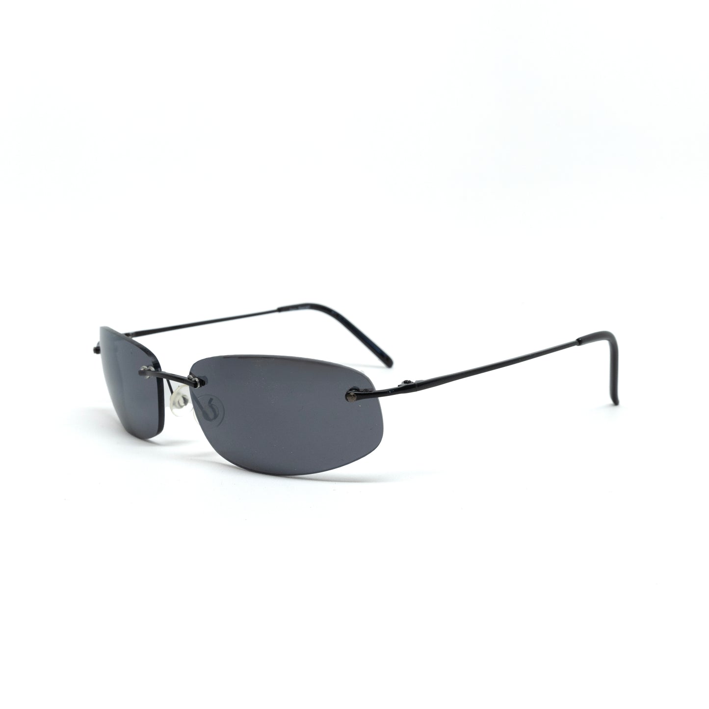 //Style 3809/// Deluxe Vintage Y2k Rimless Black Frame Sunglasses - Grey