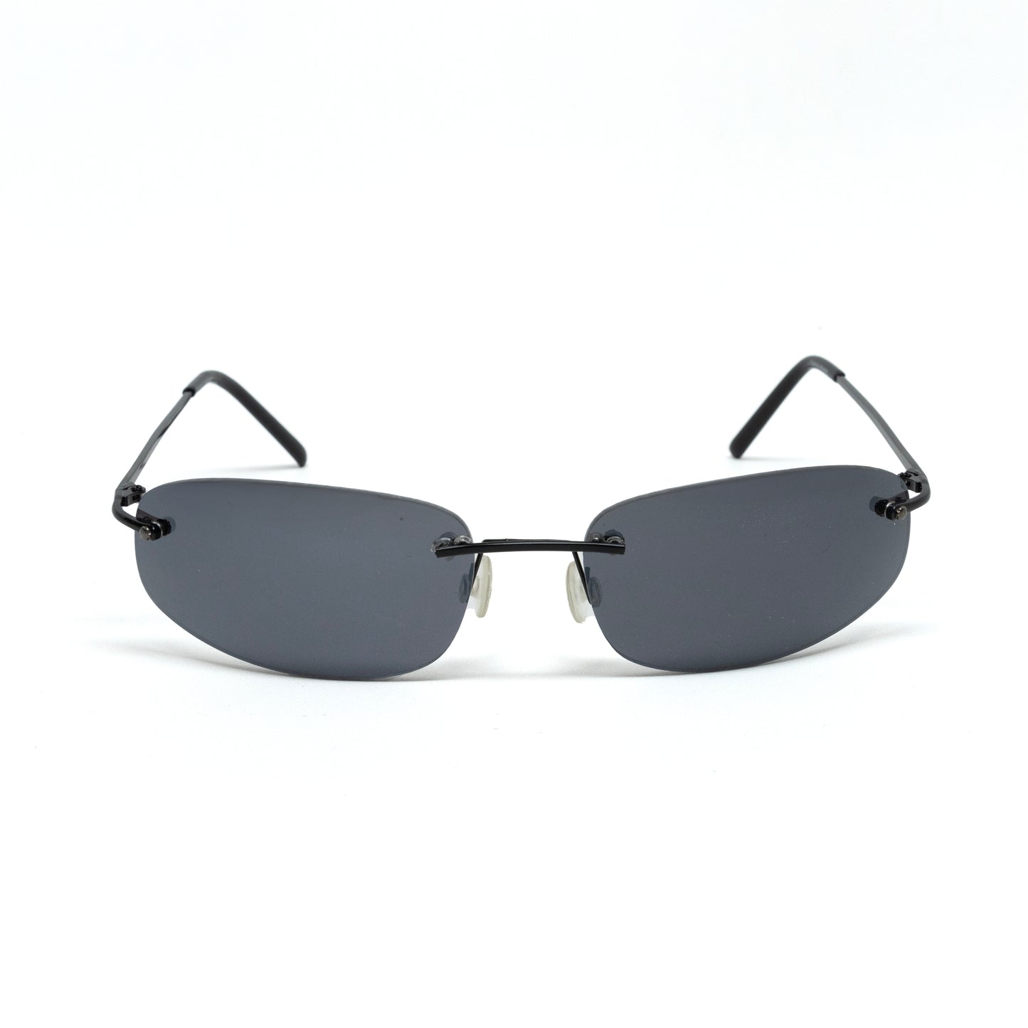 //Style 3809/// Deluxe Vintage Y2k Rimless Black Frame Sunglasses - Grey