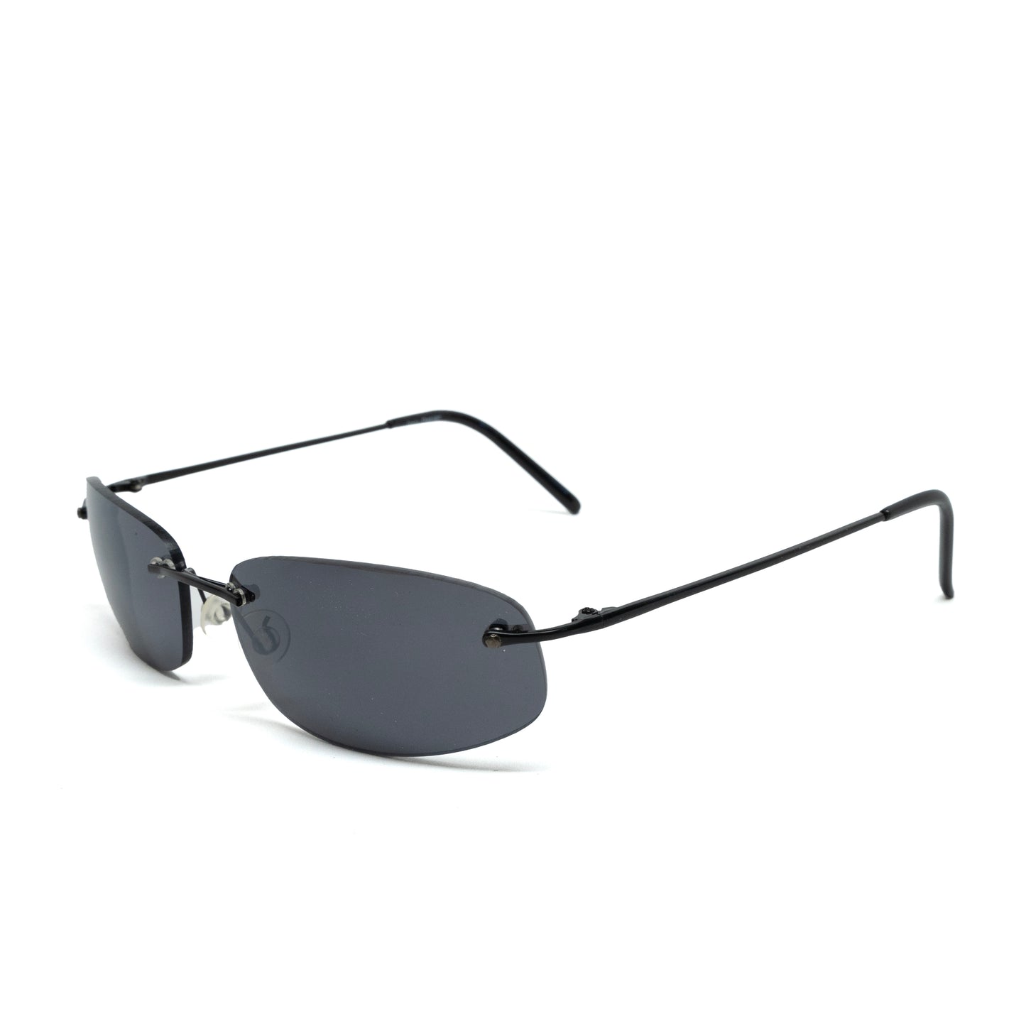 //Style 3809/// Deluxe Vintage Y2k Rimless Black Frame Sunglasses - Grey