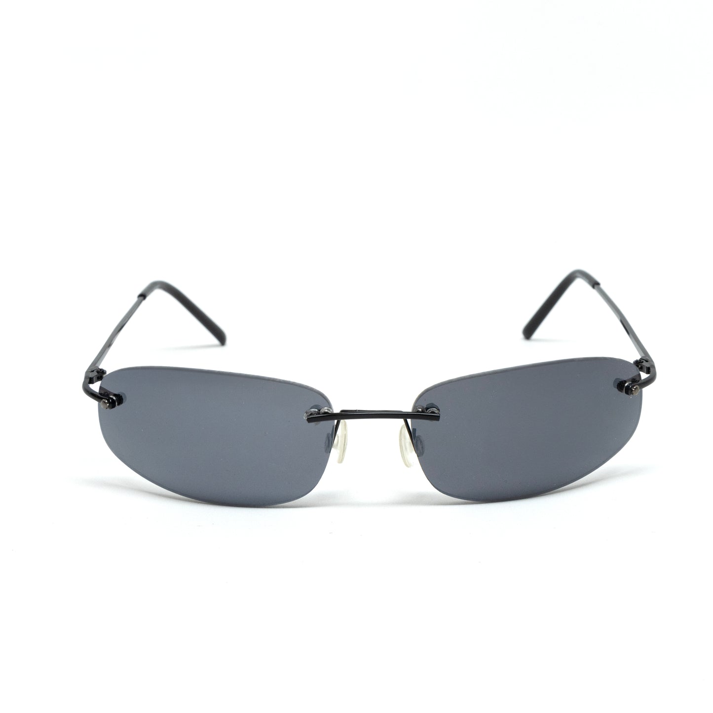 //Style 3809/// Deluxe Vintage Y2k Rimless Black Frame Sunglasses - Grey