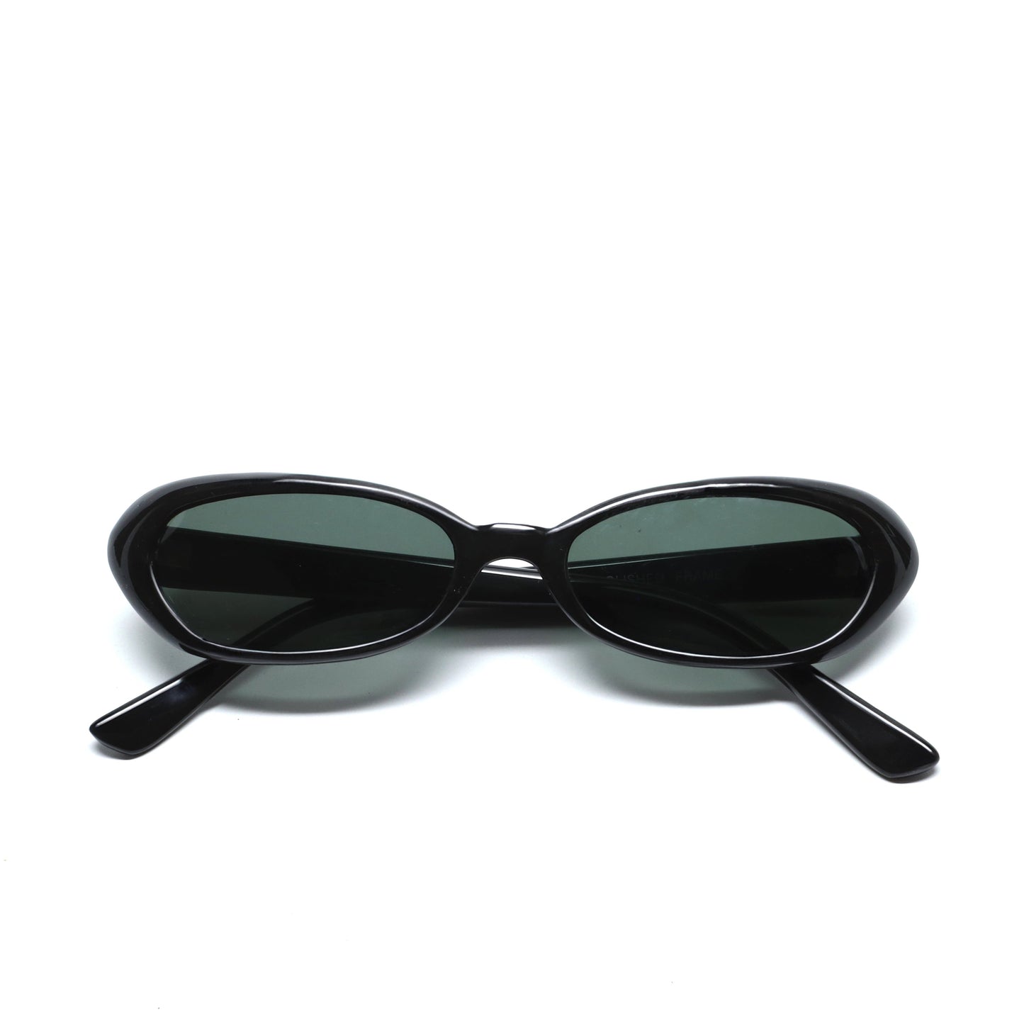 Vintage Small Sized Thin Narrow Shape Redondo Sunglasses - Black