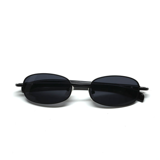 //Style T24// Vintage 90s Small Size Narrow Wraparound Sunglasses - Black