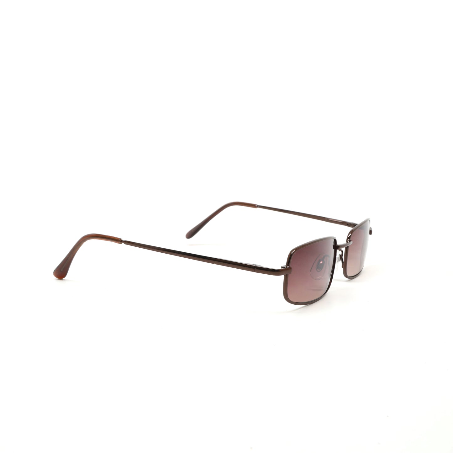 Deadstock Vintage Industrial Wire Rectangle Sunglasses - Bronze