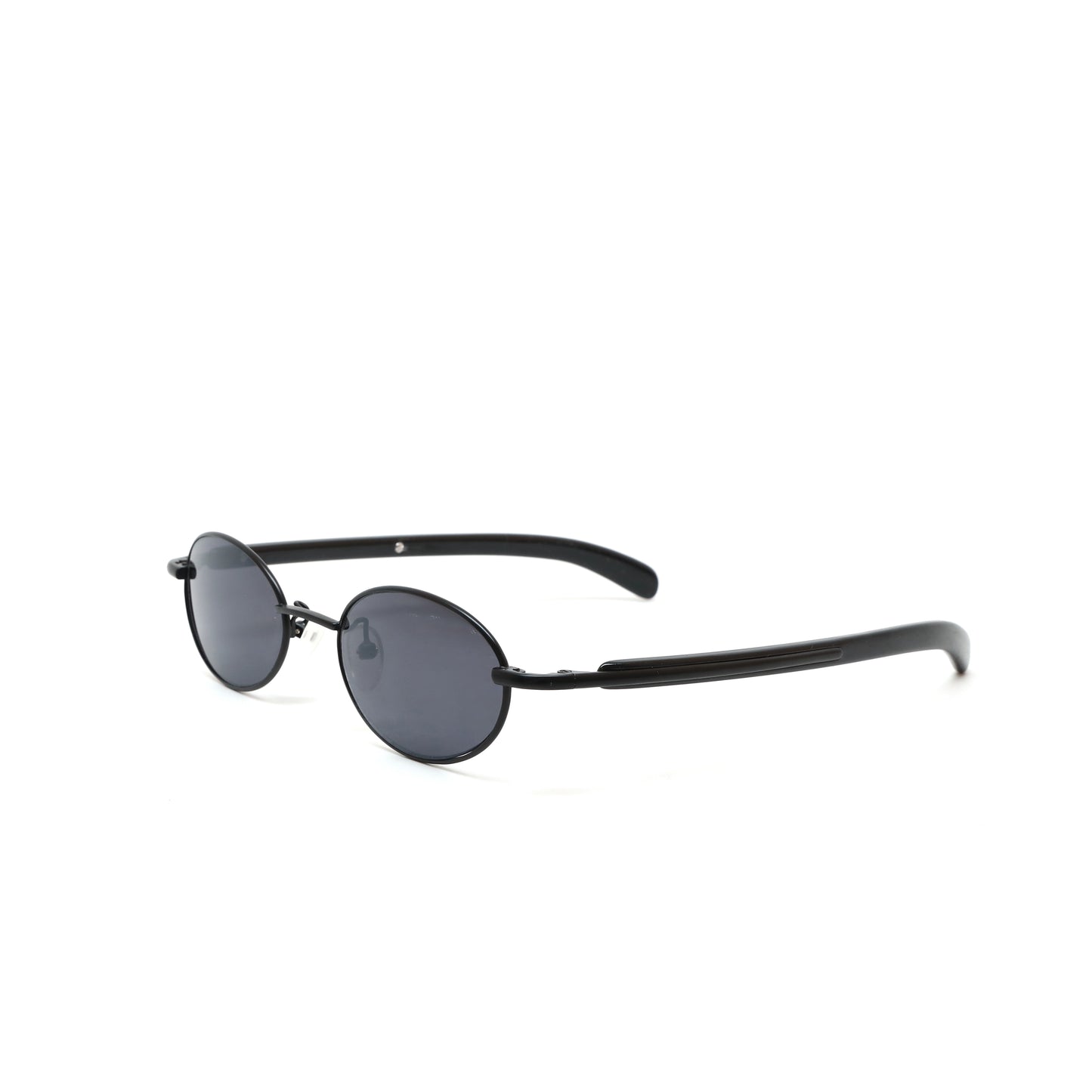 Vintage 90s Small Size Narrow Frame Wraparound  Sunglasses - Grey