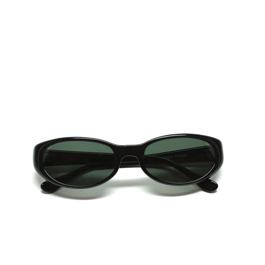 //Style 27// Vintage Standard Size 90s Mod Oval Sunglasses - Black