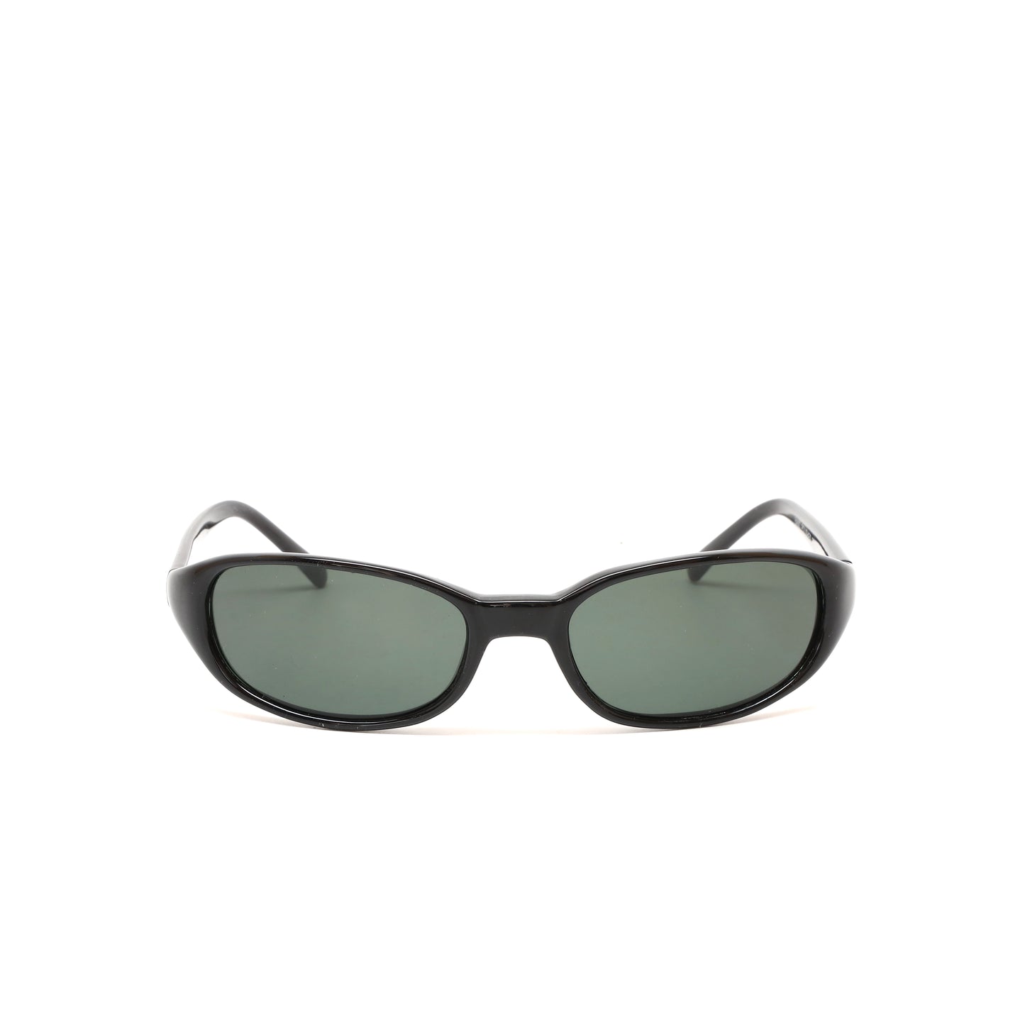 Deluxe Vintage 90s Deadstock Wraparound Oval Sunglasses - Black