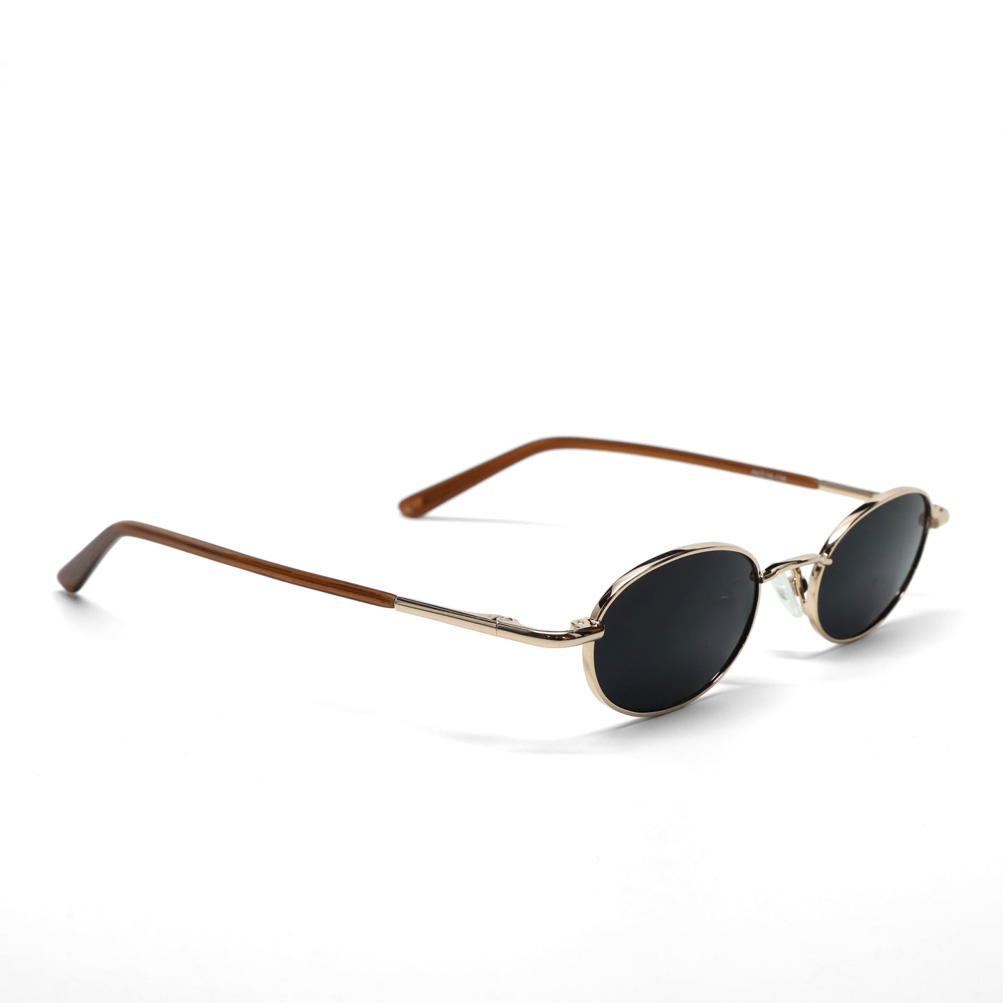 //Style M20 // Deluxe Vintage Small Wire Oval Dark Lens Sunglasses - Gold