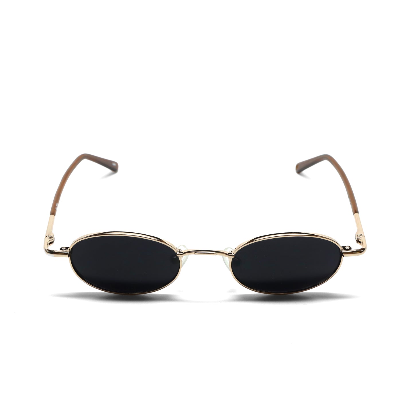 //Style M20 // Deluxe Vintage Small Wire Oval Dark Lens Sunglasses - Gold