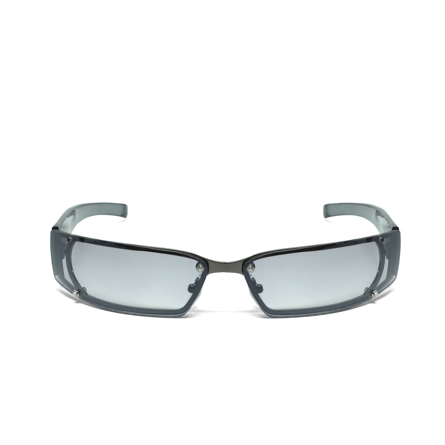 //Style 03// X-Static 1999 Slim Wraparound Rectangle Sunglasses - Grey