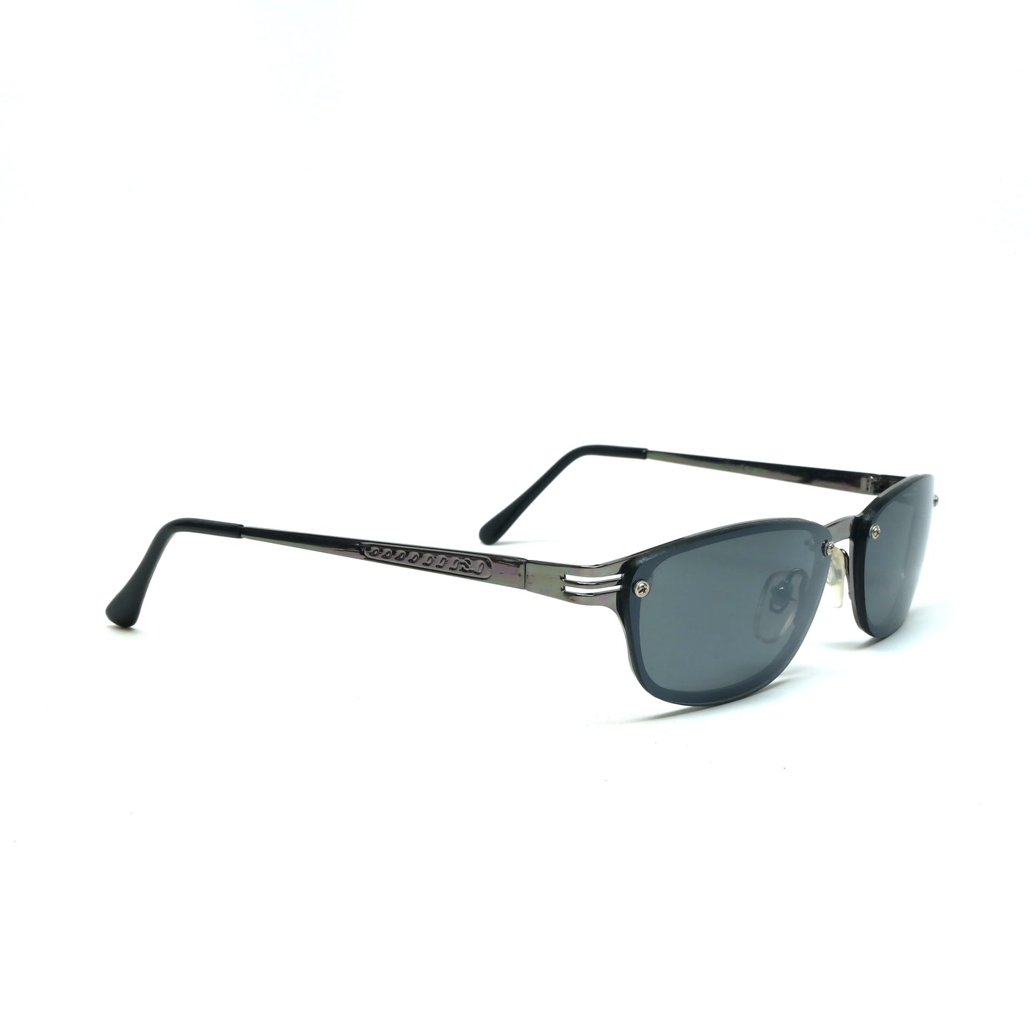 //Style 01// Vintage Small Size 90s Matrix Style Sunglasses - Grey