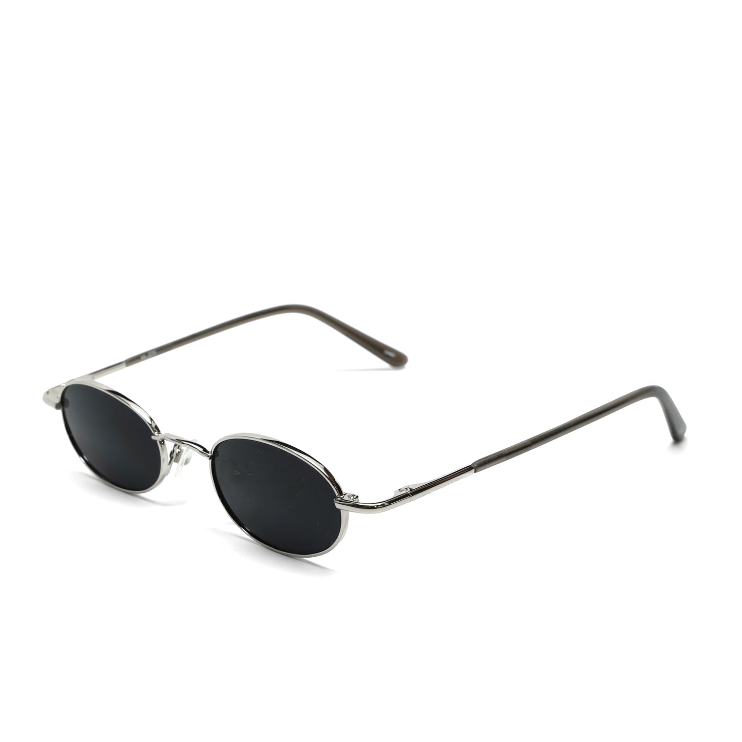 //Style M20 // Deluxe Vintage Small Wire Oval Dark Lens Sunglasses - Silver