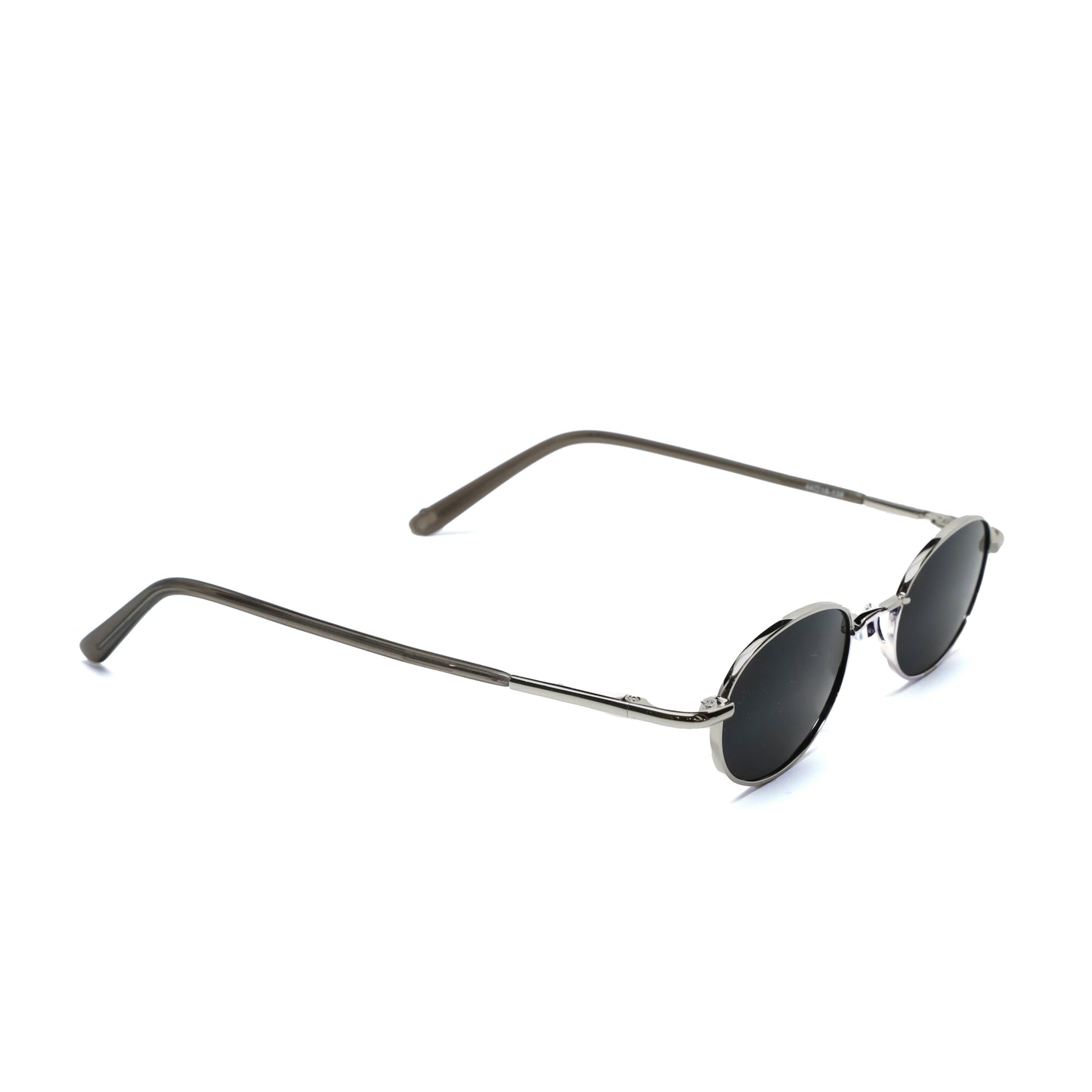 //Style M20 // Deluxe Vintage Small Wire Oval Dark Lens Sunglasses - Silver