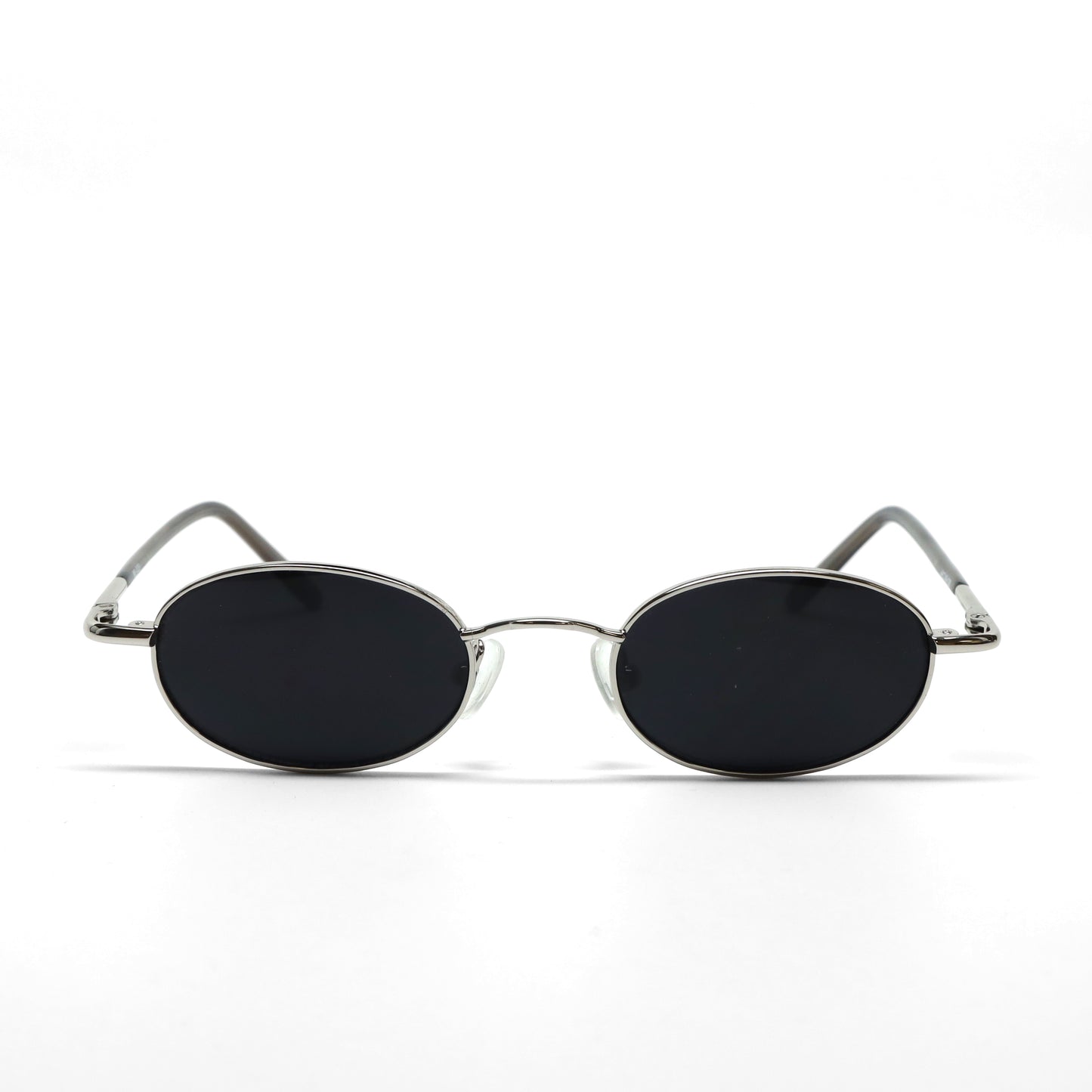 //Style M20 // Deluxe Vintage Small Wire Oval Dark Lens Sunglasses - Silver