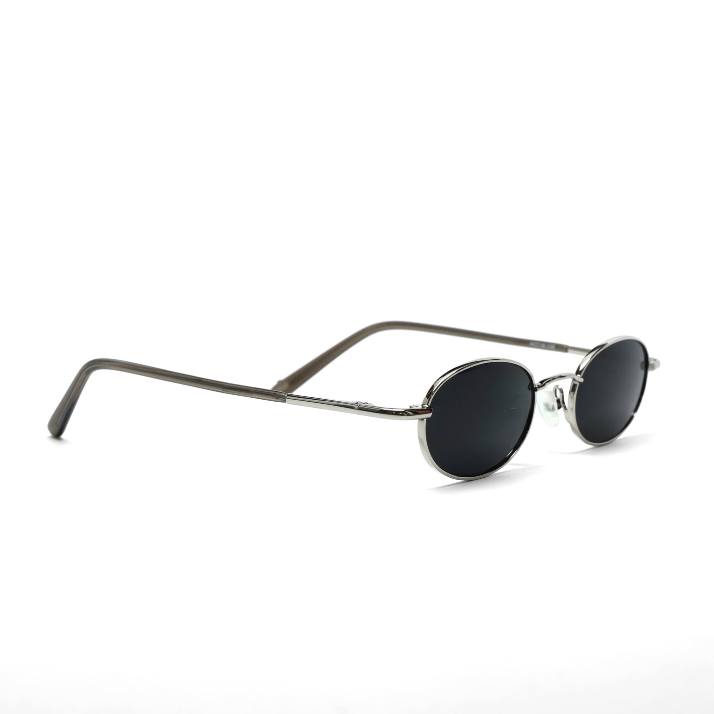 //Style M20 // Deluxe Vintage Small Wire Oval Dark Lens Sunglasses - Silver