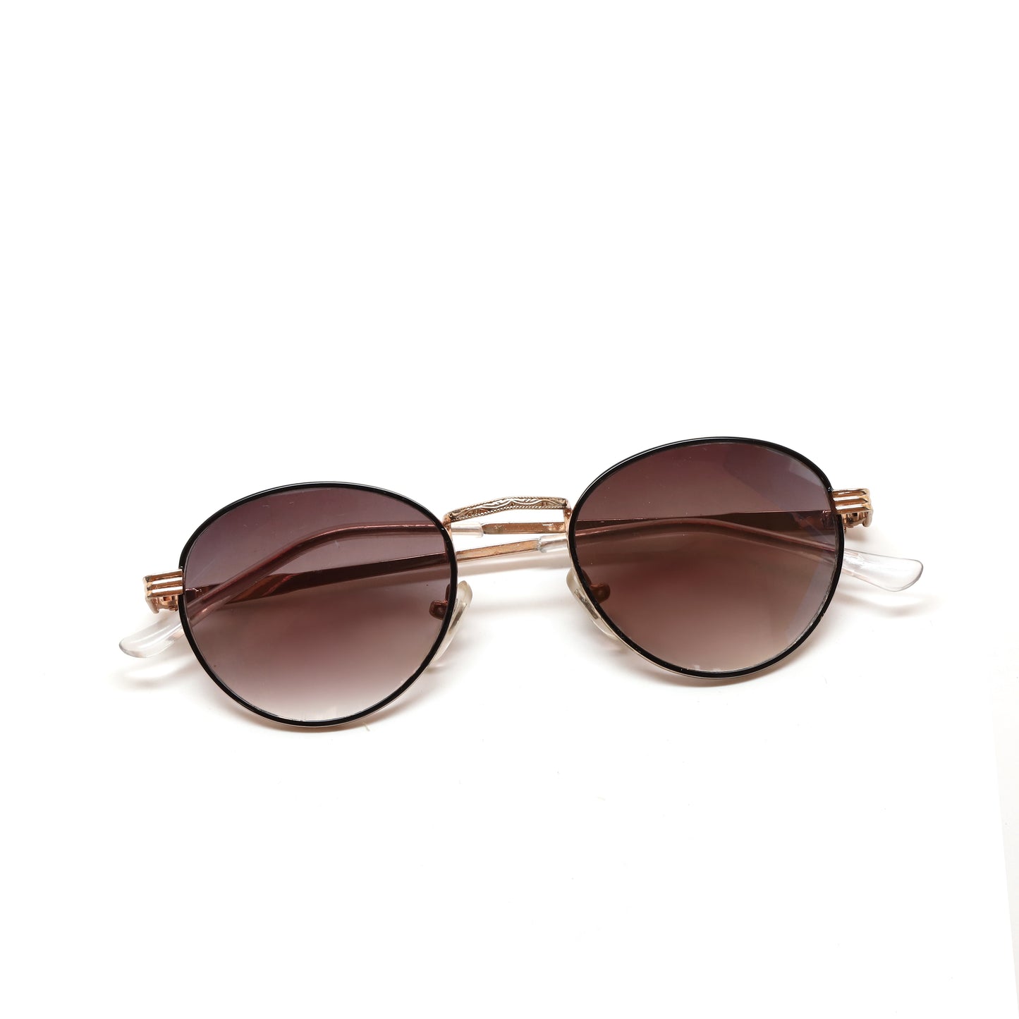 Vintage Standard Size Classic Circular Frame Deadstock Sunglasses - Light Grey