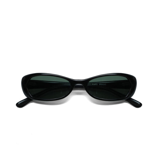 Deluxe Vintage 90s Deadstock Chic Oval Sunglasses - Black