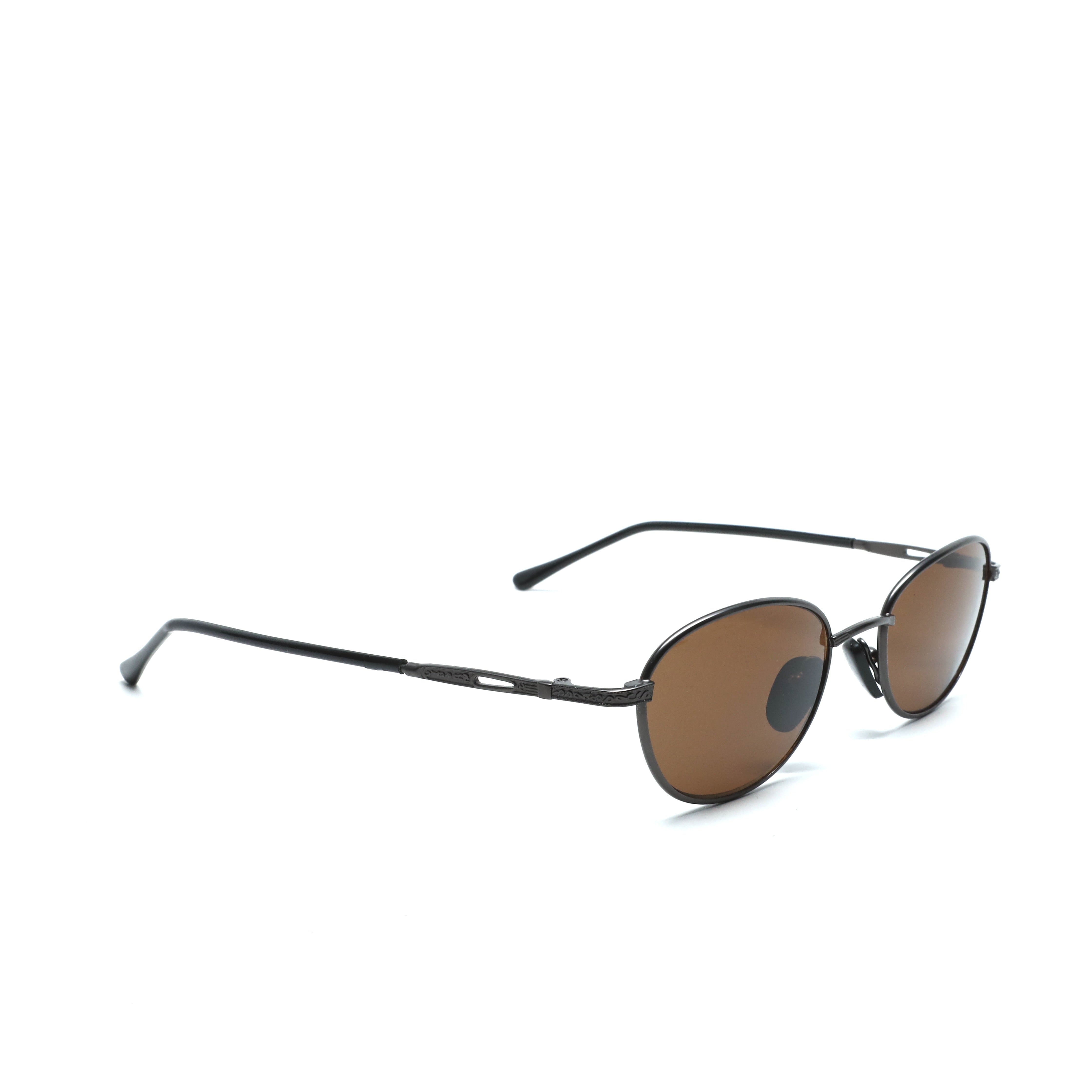 Style M30 Vintage Geometric Oval Wire Frame Sunglasses Brown