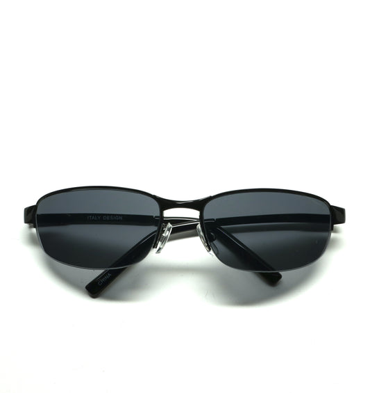 //Style 252// Vintage 90s Standard Wrap Wire Frame Sunglasses - Black