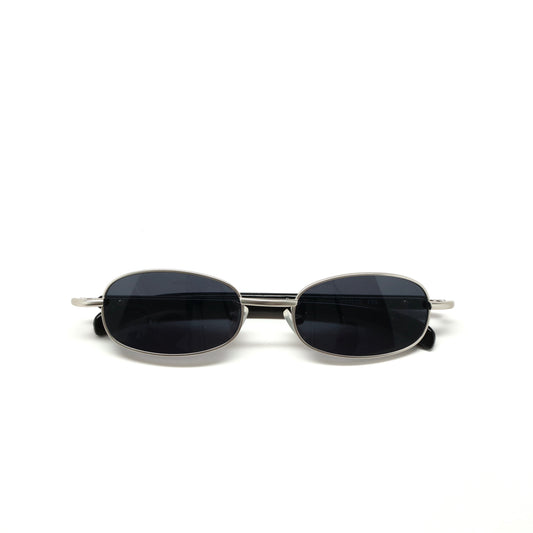 //Style T30// Vintage 90s Small Size Narrow Wraparound Sunglasses - Silver