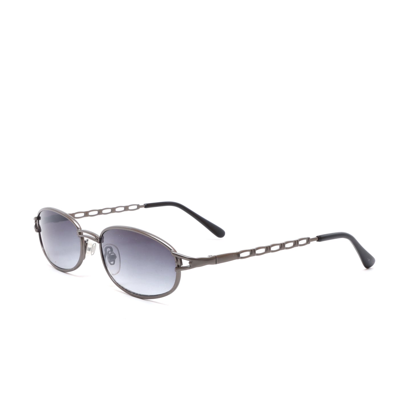 Vintage MINI Small Size 1997 Neo Matrix Style Wire Frame Sunglasses - Silver