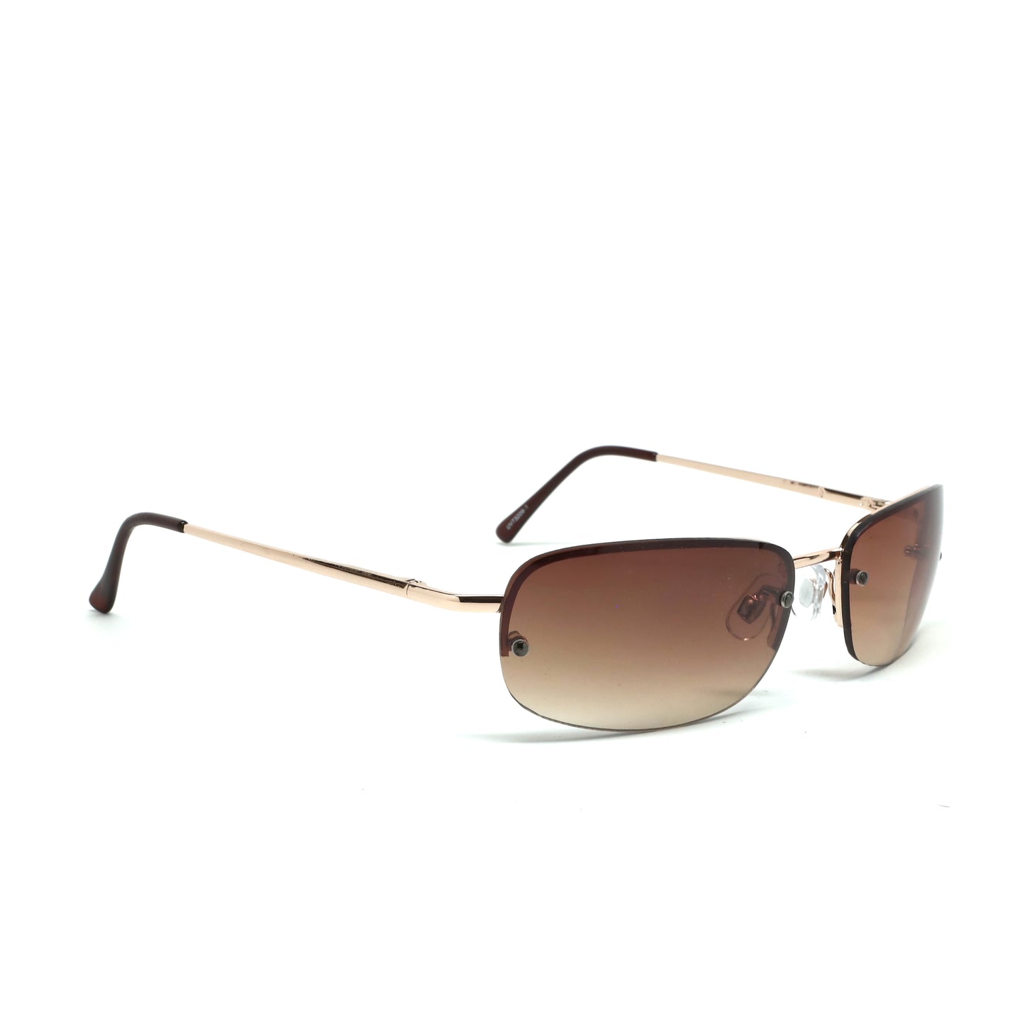 //Style 209// Vintage Standard 2001 Angled Oval Frame Sunglasses - Brown