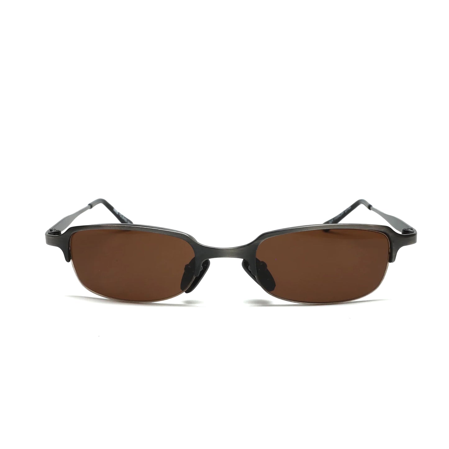 //Style M130// Vintage Geometric Oval Wire Frame Sunglasses - Brown