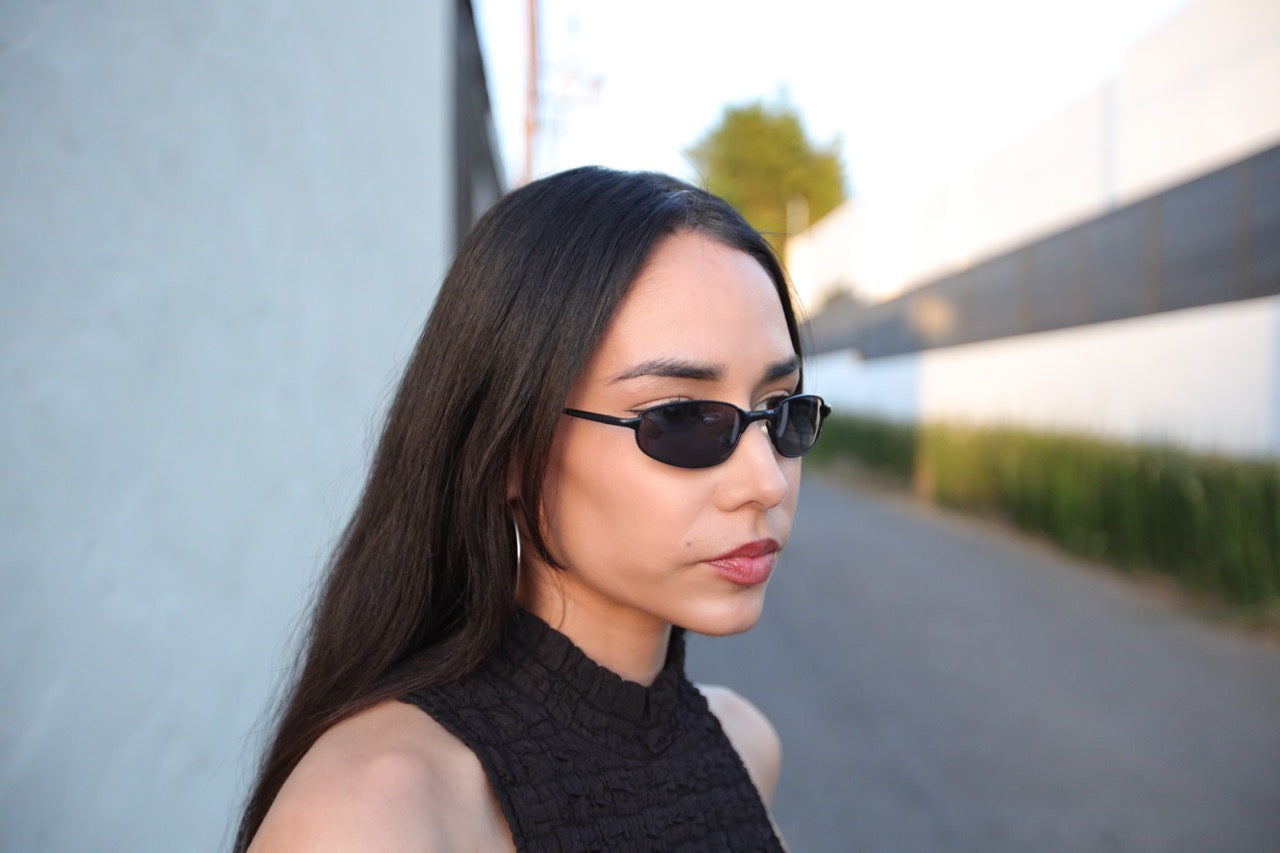 //Style 841// Vintage Small Size 90s Matrix Style Sunglasses - Grey