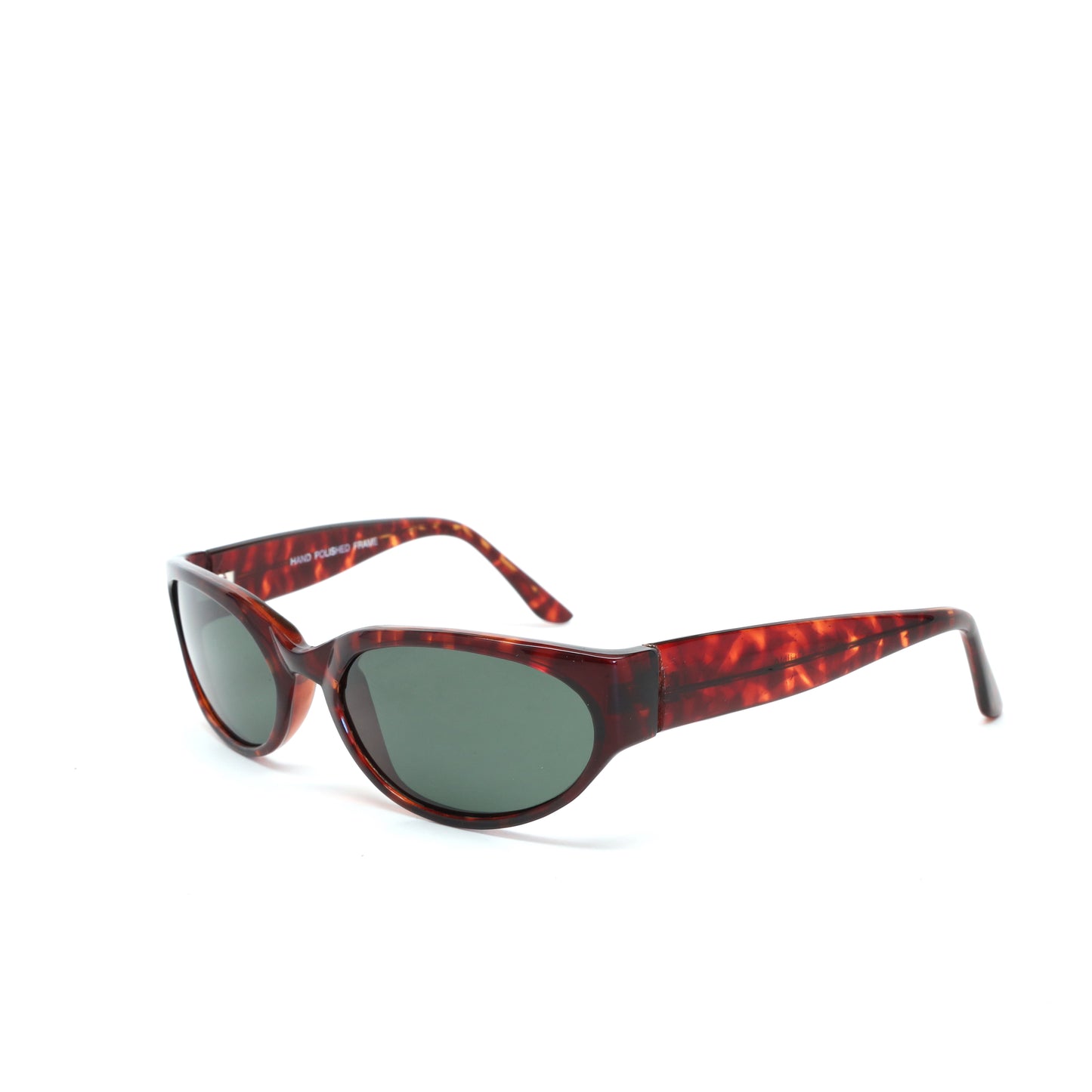 Vintage Standard Size Red Circular Frame Sunglasses - Tortoise