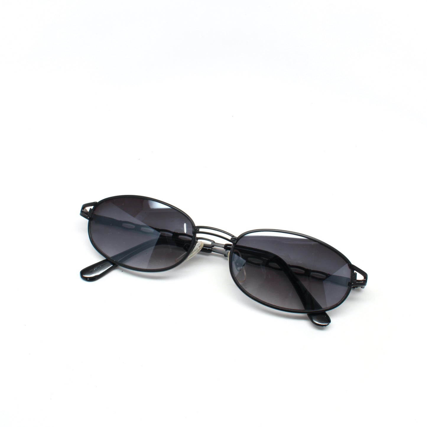 Vintage MINI Small Size 1997 Neo Matrix Style Wire Frame Sunglasses - Black