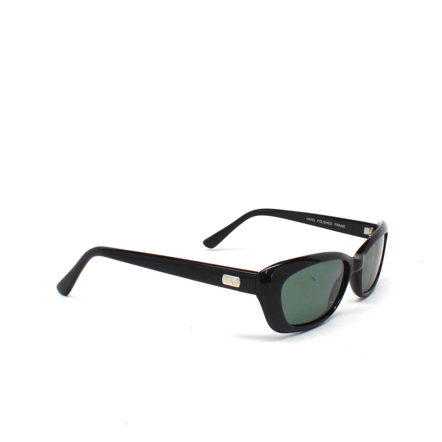 Vintage Small Sized 90s Mod Original Rectangle Sunglasses - Black