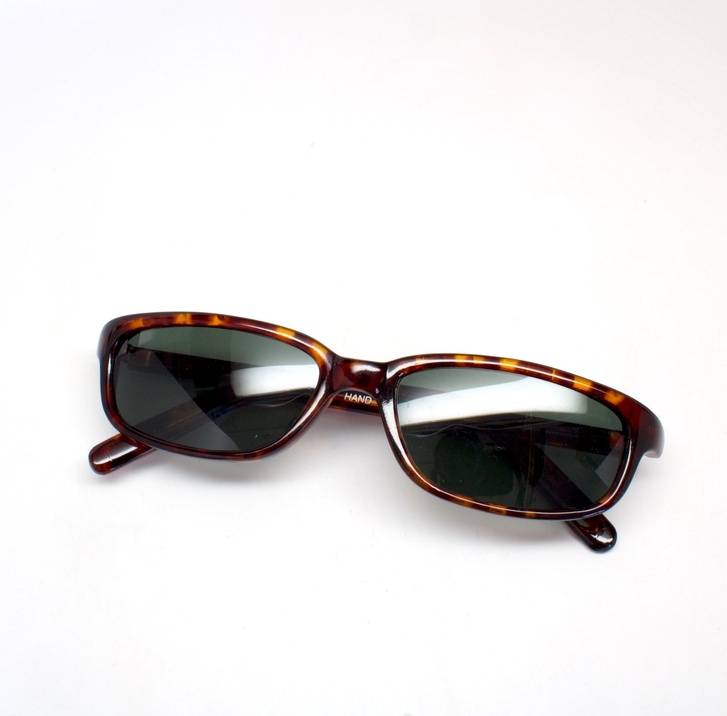 Vintage Small Size Narrow Frame Slim Rectangle Sunglasses - Tortoise