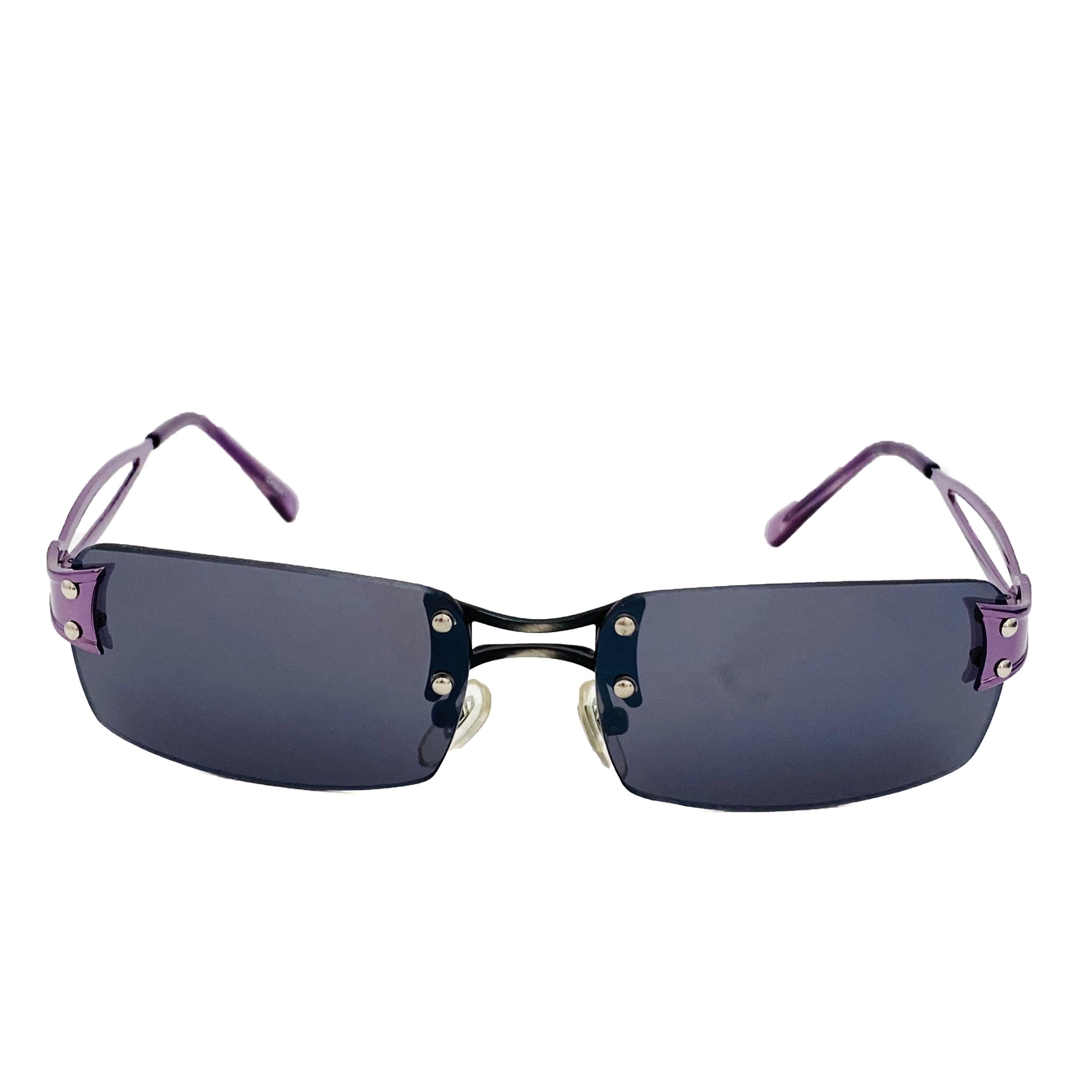Purple rimless sunglasses 2025