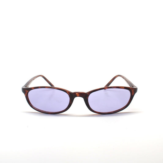 Vintage Small Size Y2k Roxbury Thin Oval Frame Sunglasses - Tortoise Purple