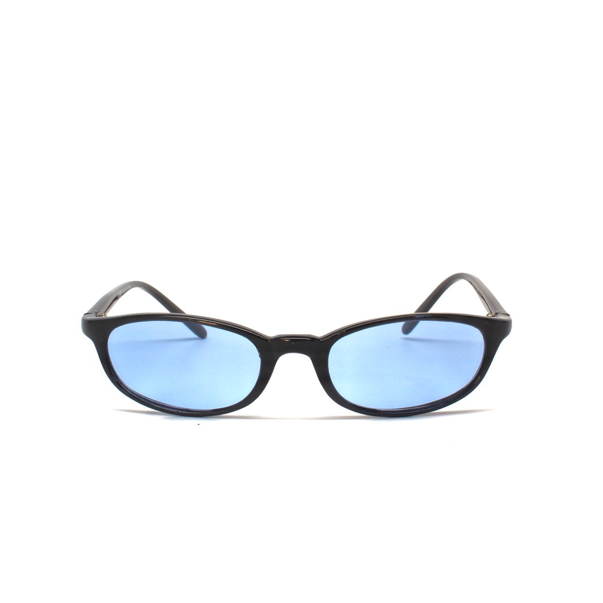 Vintage Small Size Y2k Roxbury Thin Oval Frame Sunglasses - Tortoise Blue