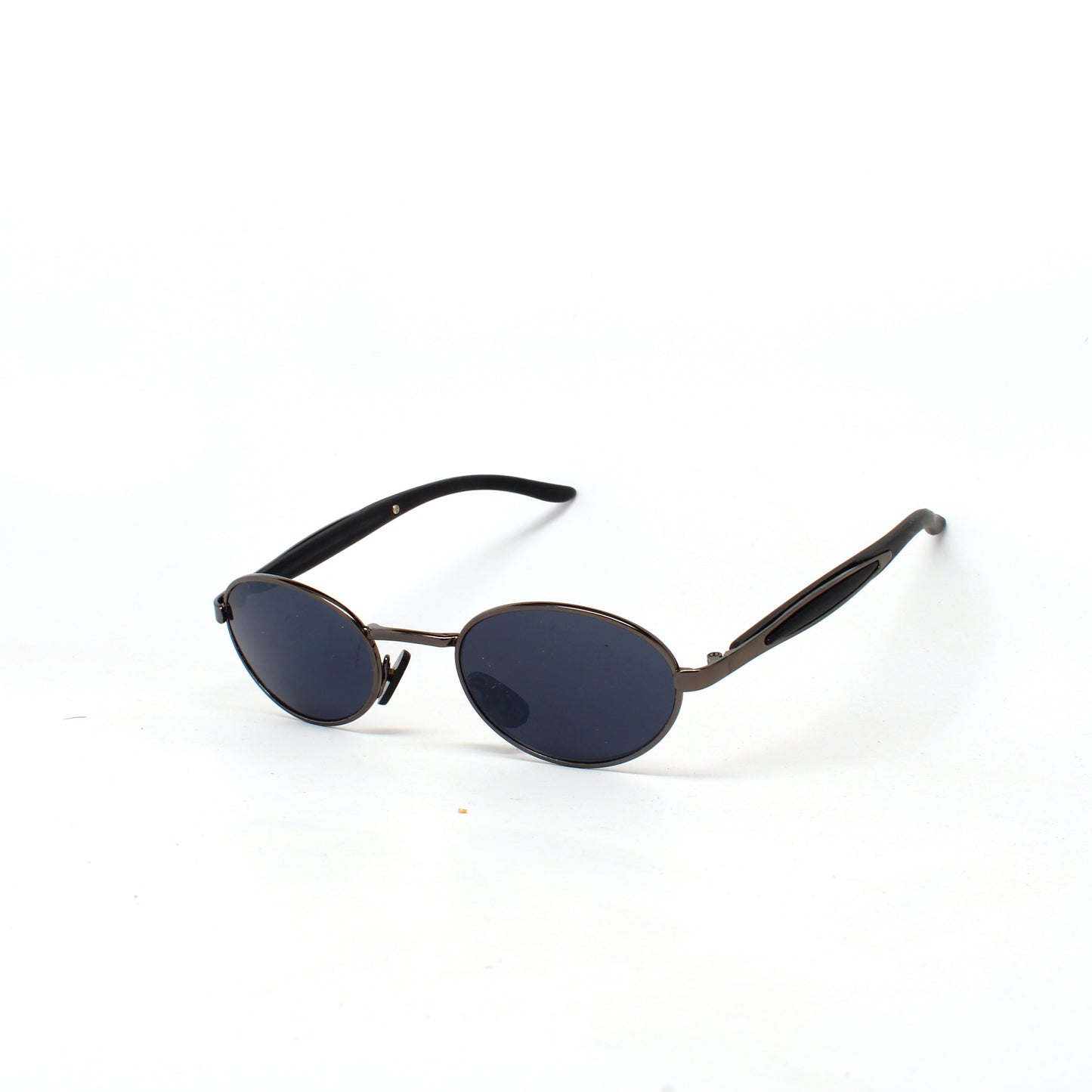 Small Size Mini 90s Deadstock Wraparound Santa Fe Oval Sunglasses - Dark