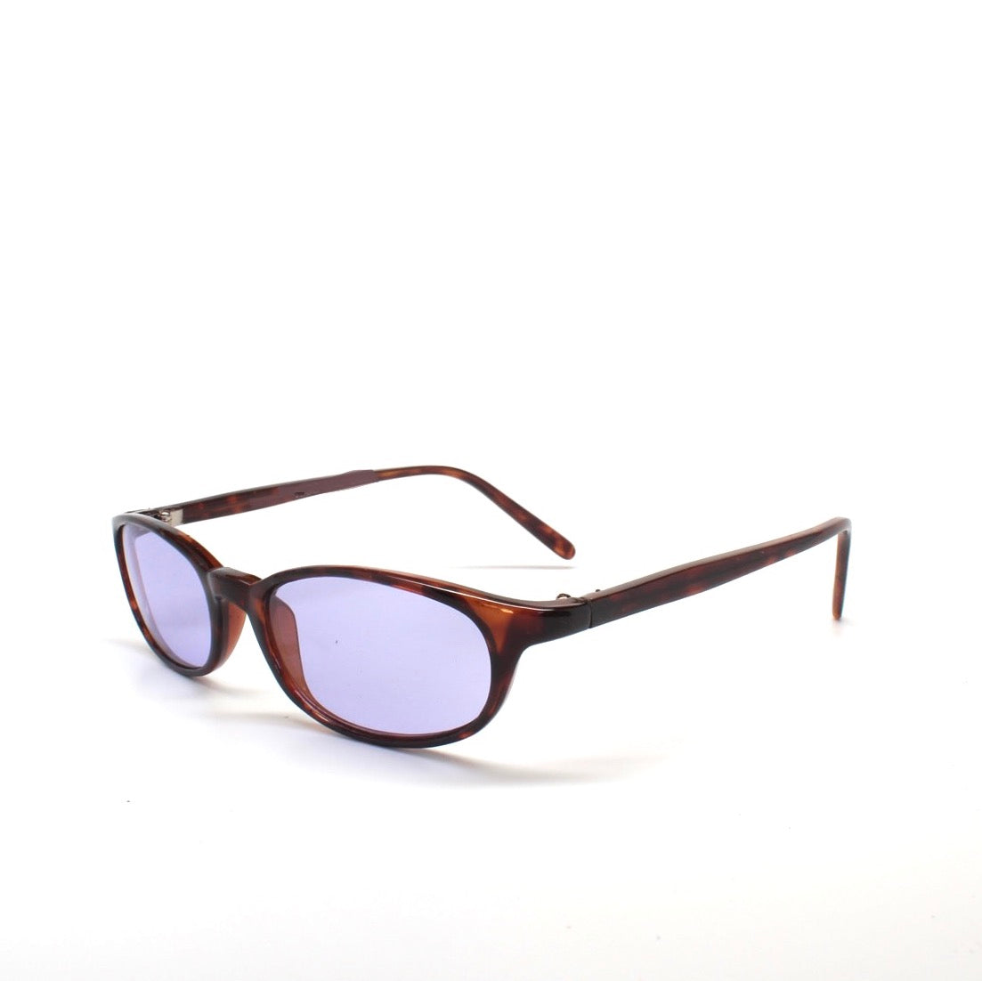 Vintage Small Size Y2k Roxbury Thin Oval Frame Sunglasses - Tortoise Purple