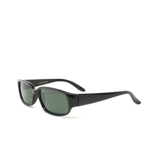 Vintage Standard Size Rectangle Frame Sunglasses - Black